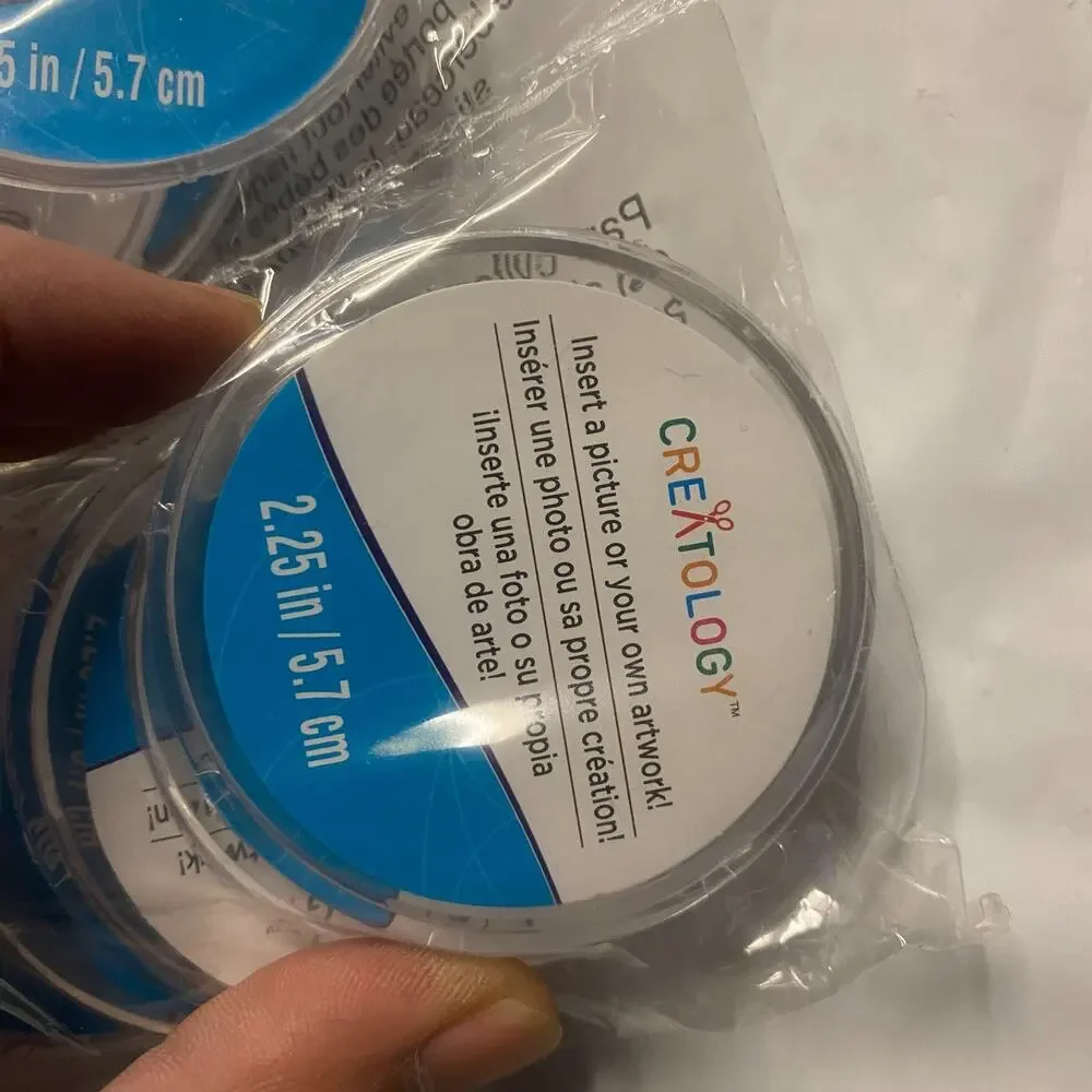 Creatology Insert Your Photo Or Art Pack Of 6 Pin Button Brooch Discs Blank New